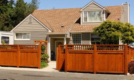 wooden fence installation